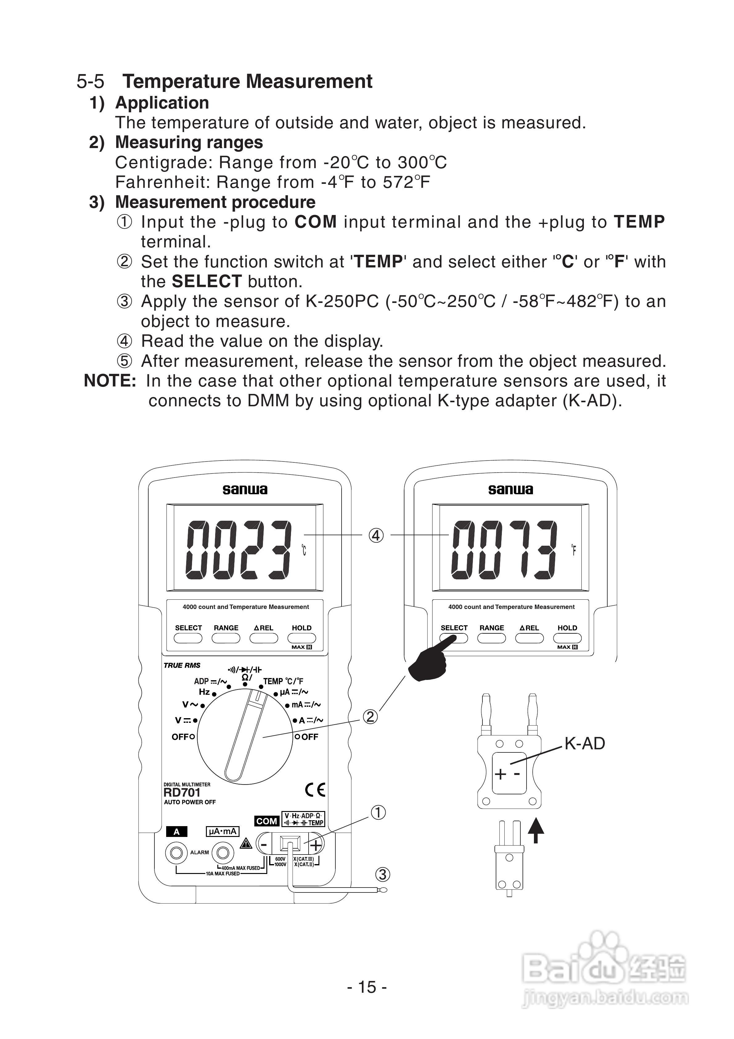 日本三和Sanwa数字万用表RD-700/RD-701说明书:[2]