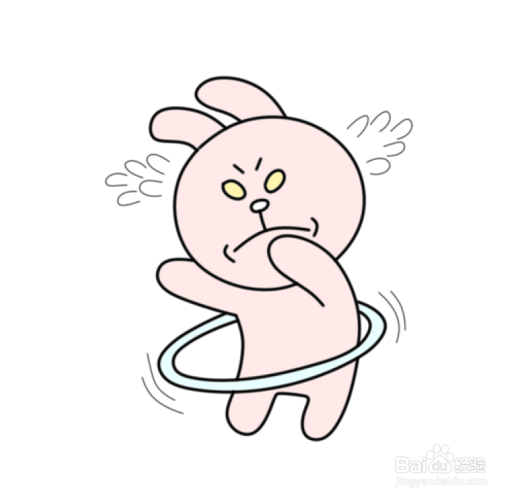 简笔画--卡通版努力运动的小兔