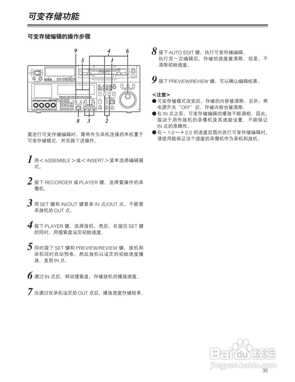 松下 HD1700广播级数字录像机操作手册:[4]