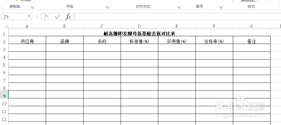 怎样创建耐高糖即发酵母氨基酸态氮对比表?
