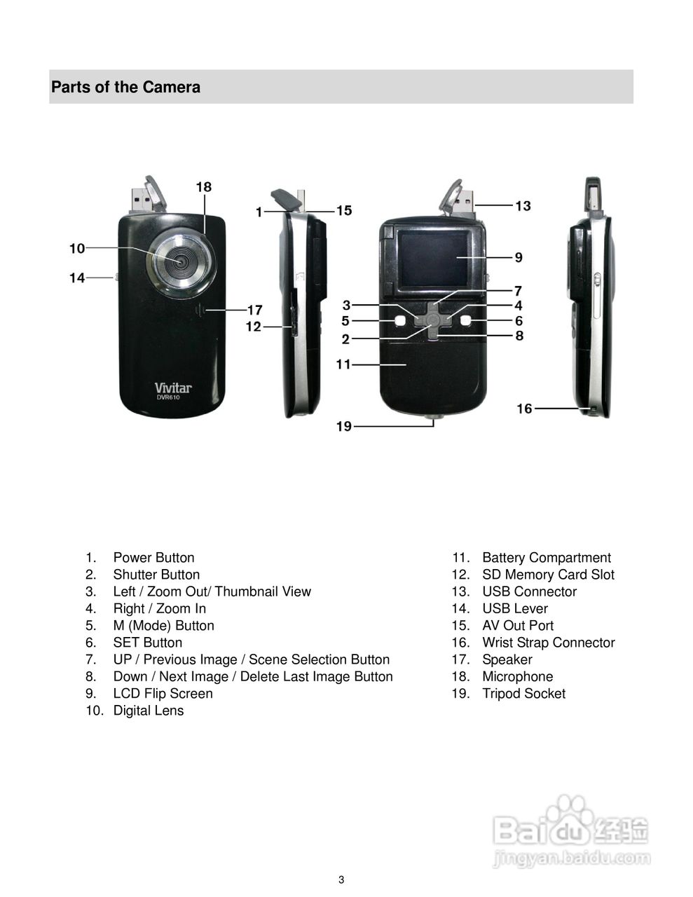 威达Vivitar DVR 610数码摄像机使用说明书:[1]