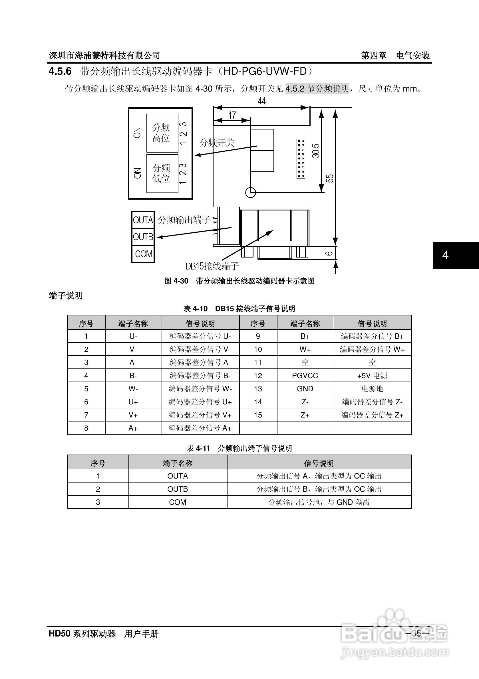 海浦蒙特HD50-6T400G高性能矢量控制驱动器用户手册:[5]