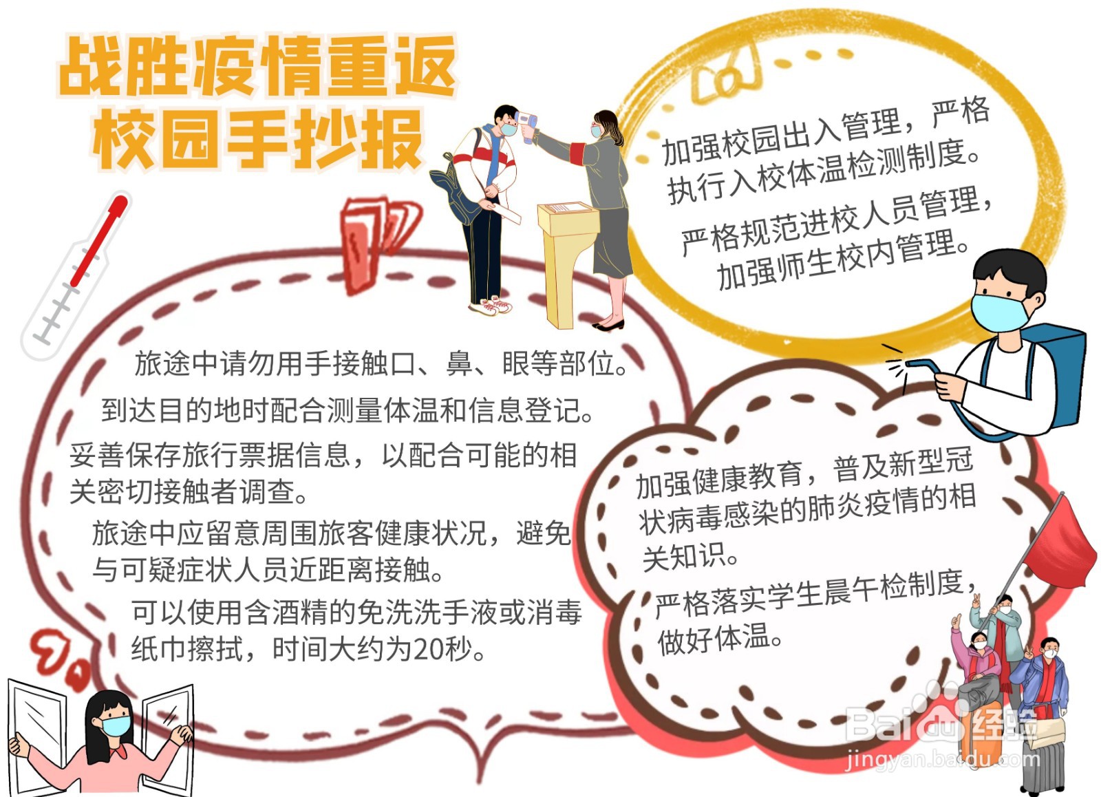 战胜疫情重返校园手抄报