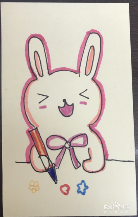 <b>如何绘制一只拿着笔画画的兔子</b>