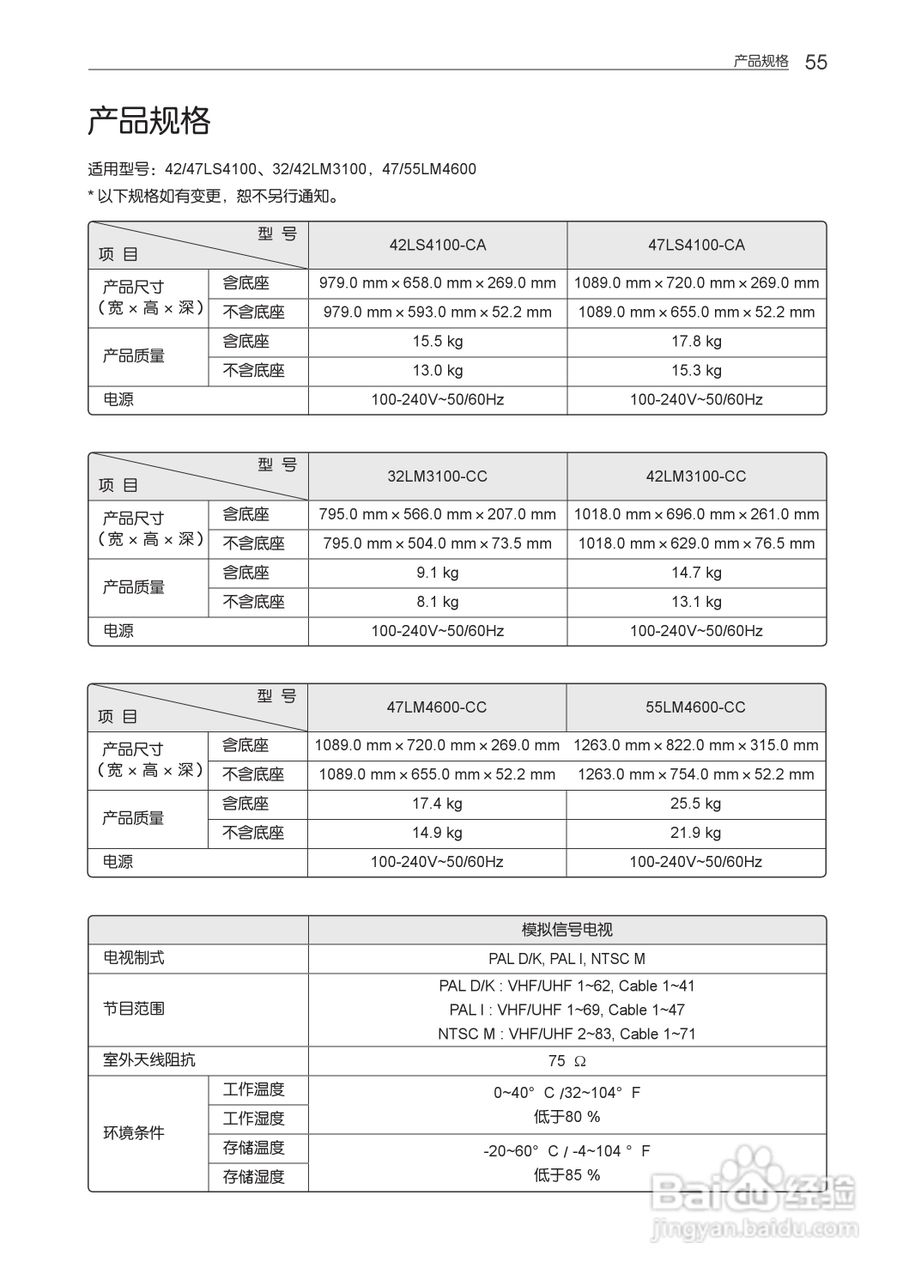 LG 55LM4600-CC液晶彩电使用说明书:[6]