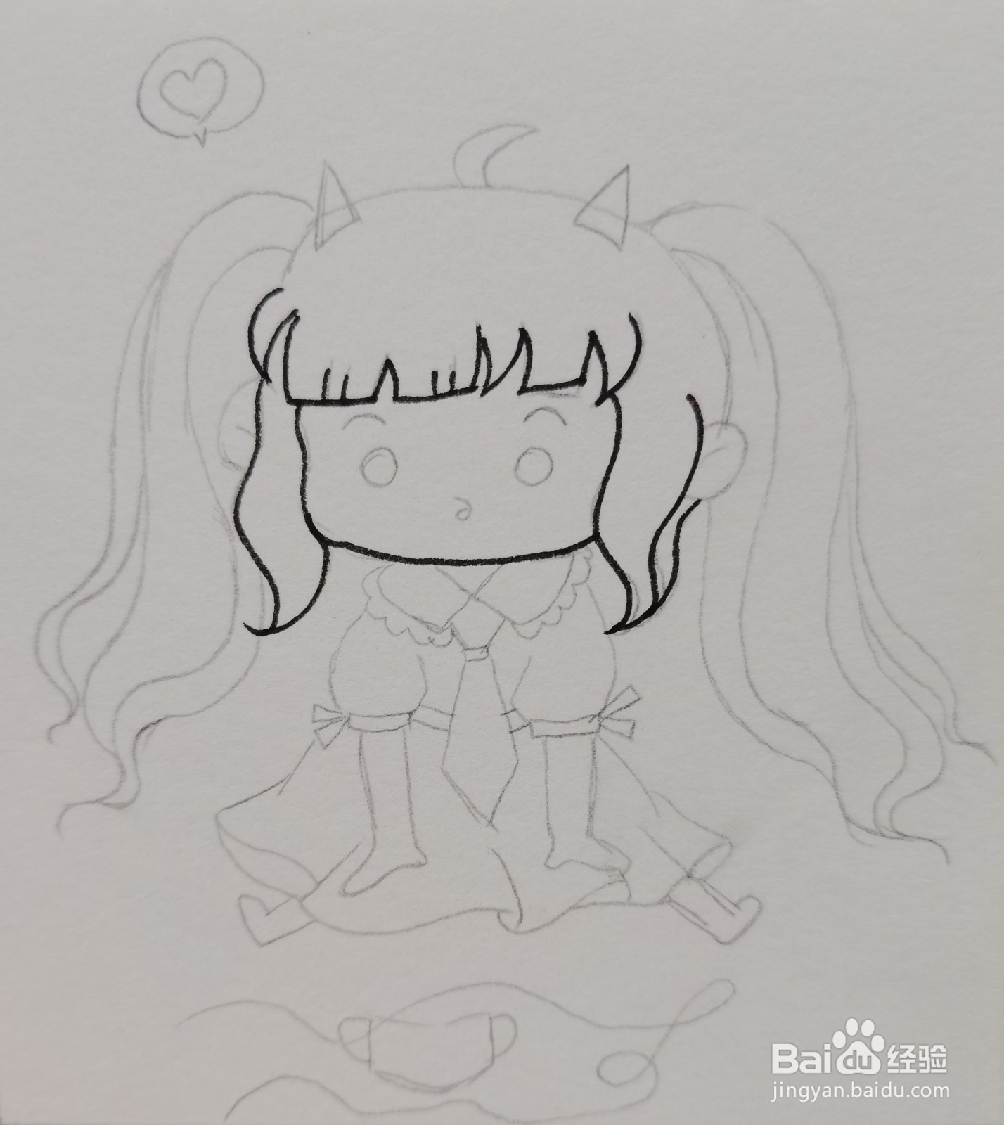 怎样画黑白动漫女孩