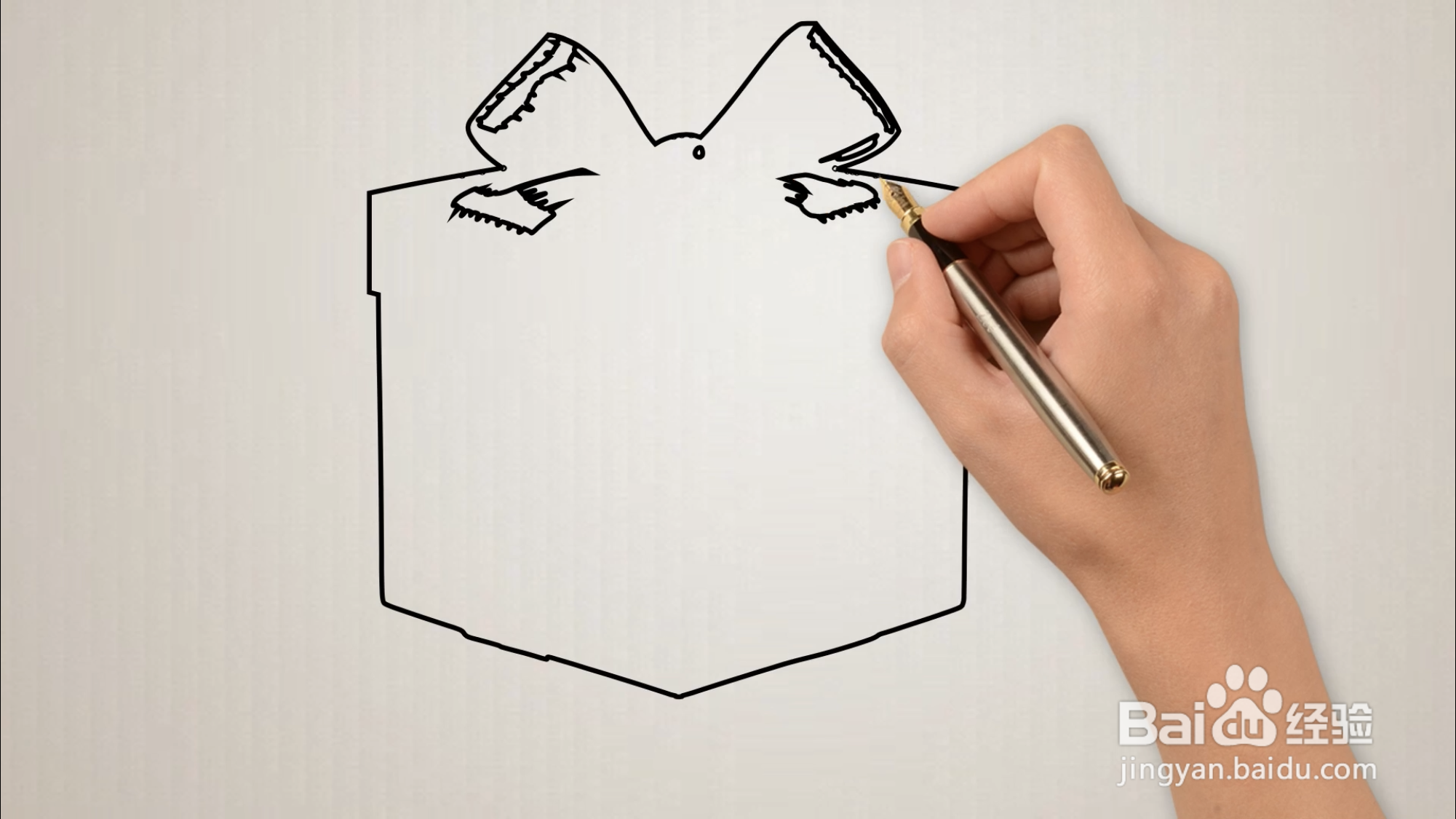 包装盒蝴蝶结应该怎么画