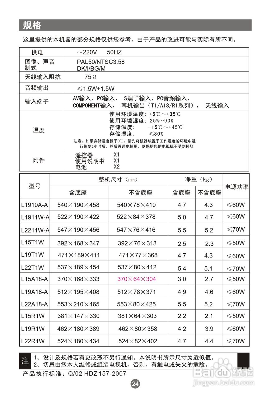 海尔L22A18-A液晶彩电使用说明书:[3]