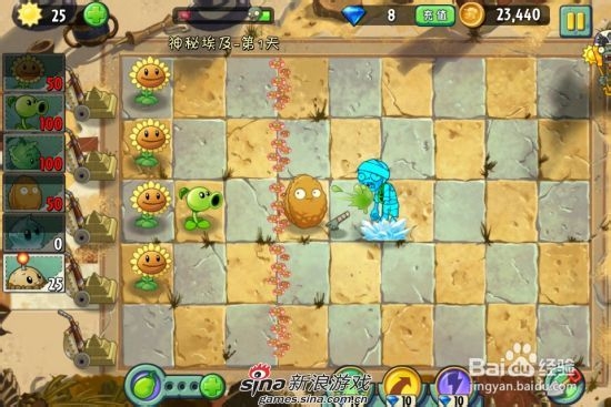 植物大战僵尸2中文版神秘埃及：[1]第一关一星