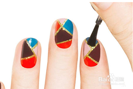 自己DIY拼色美甲