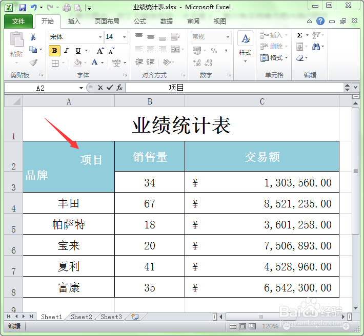 图文讲解如何在Excel中制作斜线表头?