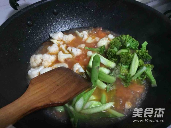 火腿西红柿汁捞三蔬