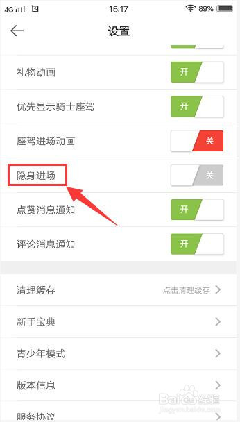 95星秀怎么开启隐身进场