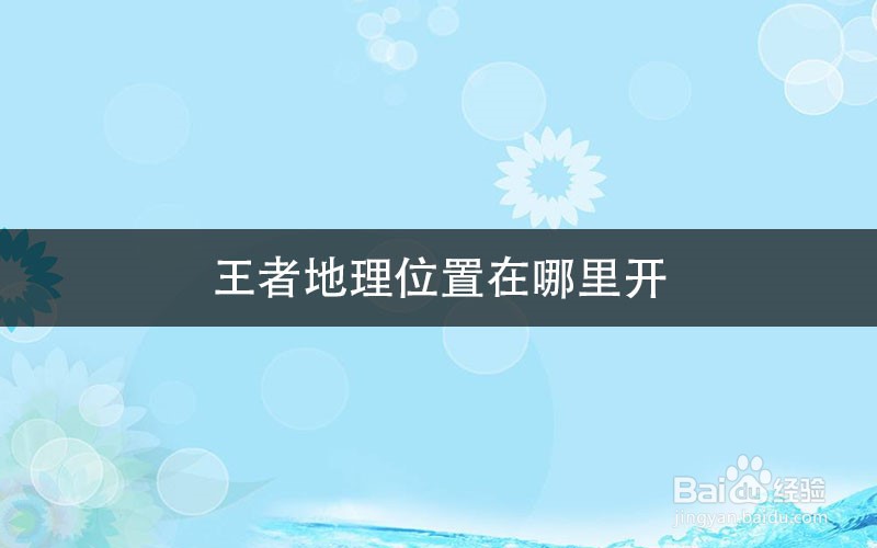 王者地理位置在哪里开