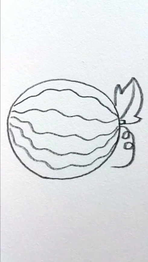 简笔画西瓜怎么画？