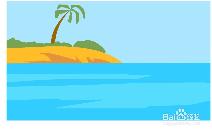 flash绘制一个海岛的场景