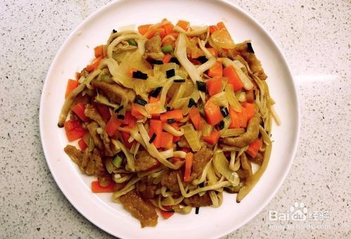手撕杏鲍菇炒肉片是怎么做的家常做法教程