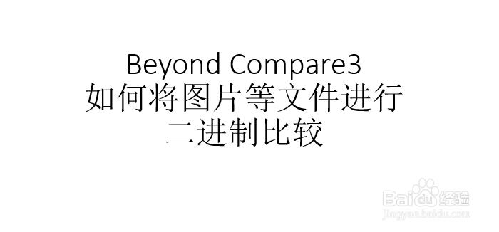 BeyondCompare3如何将图片等文件做二进制比较