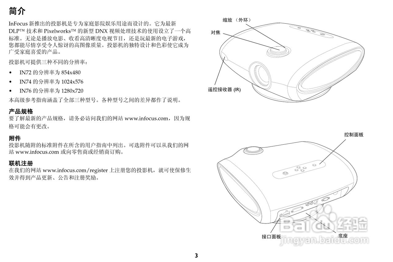 富可视 IN74投影机说明书:[1]