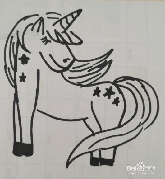 独角兽的画法 独角兽的简笔画
