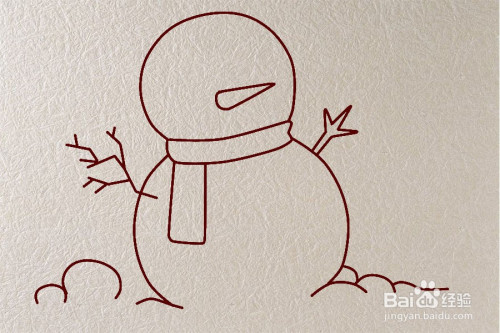 冬天堆雪人的简笔画怎么画?