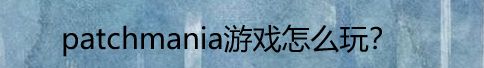 patchmania游戏怎么玩