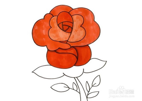 如何画玫瑰花儿童简笔画教程