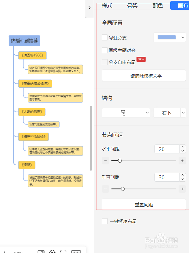 TreeMind树图怎么绘制“韩剧推荐树状图”