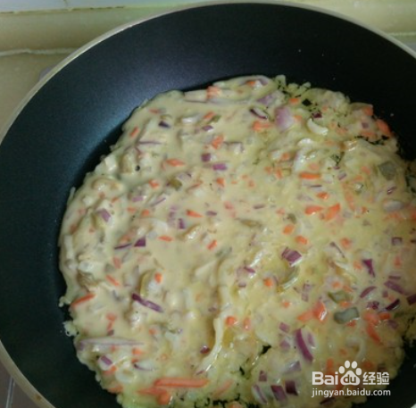 榨菜虾皮鸡蛋饼