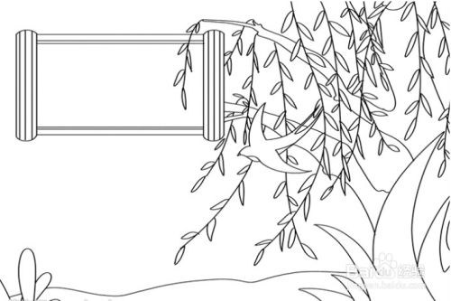咏柳的诗配画怎么画
