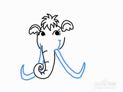 画出大象 牙齿.