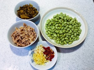 酸菜肉丝炒毛豆