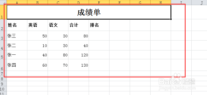 Excel如何设置名次排序