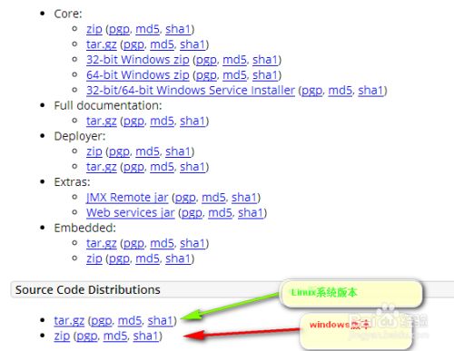 如何在官网下载Apache tomcat src.zip