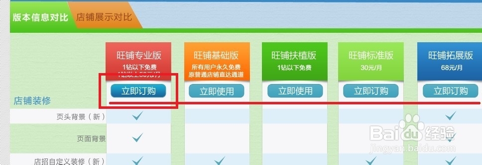 淘宝店铺免费升级为专业版