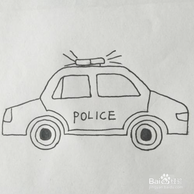 怎么画特警车最简单图片