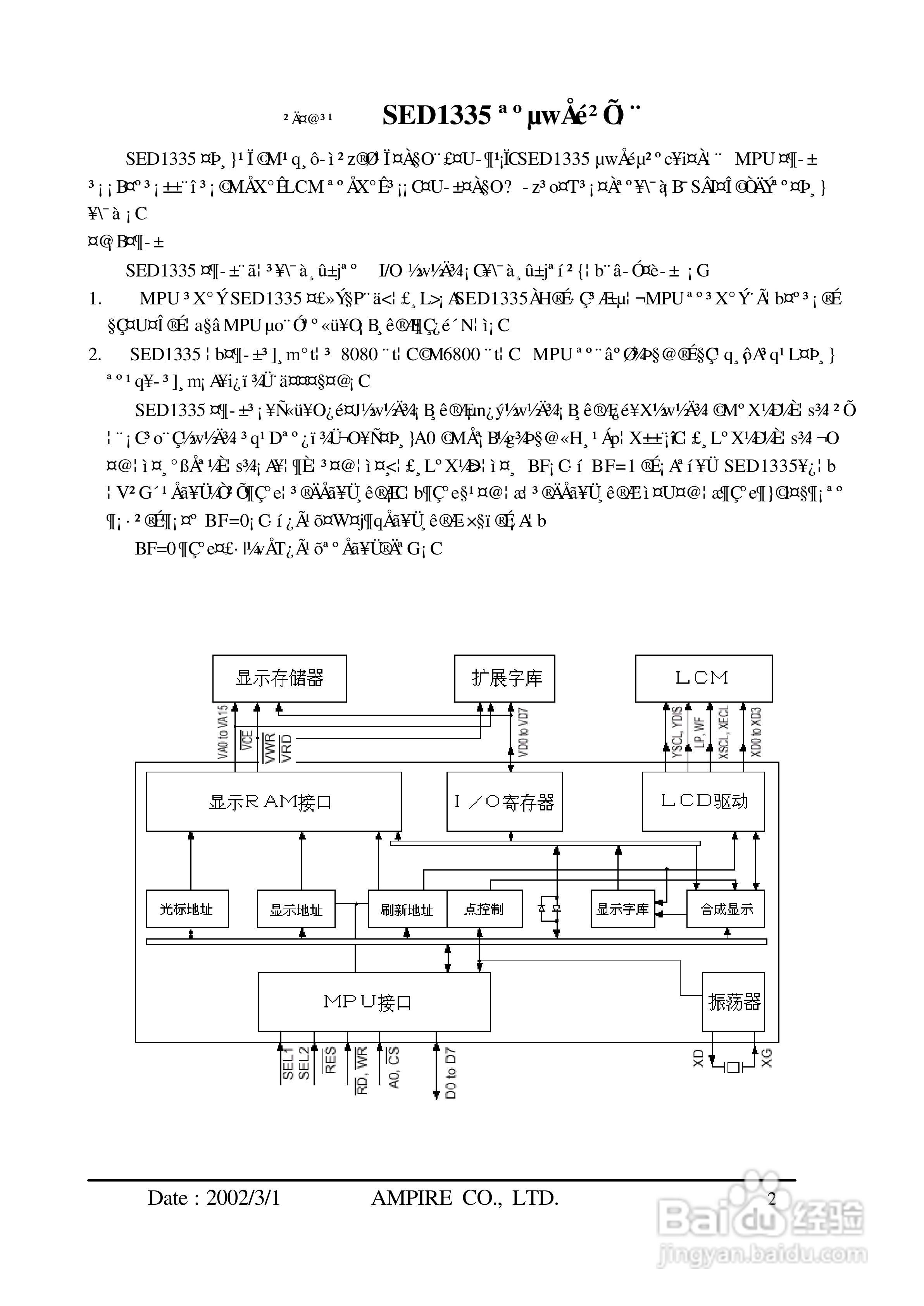 SED1335控制器使用说明书:[1]