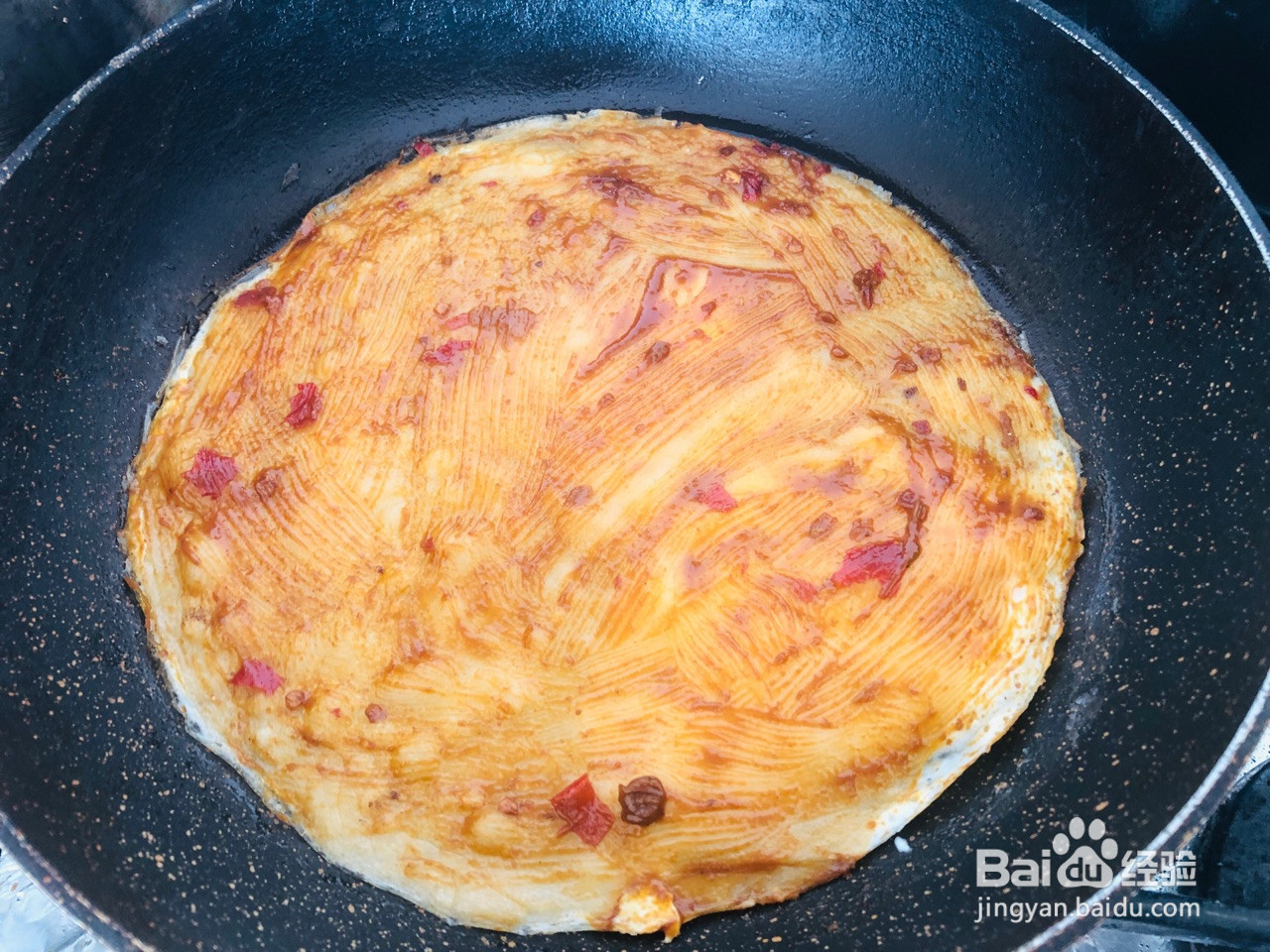 纯面粉摊的煎饼的做法