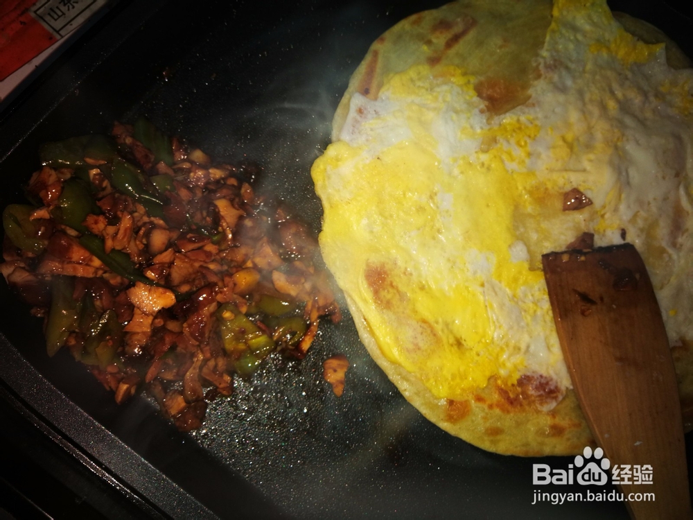 红烧肉丝青椒早餐饼