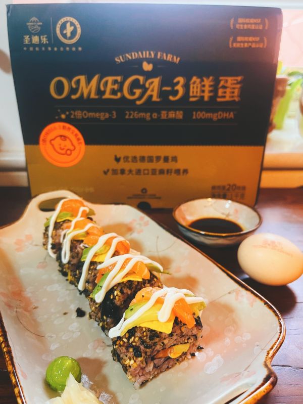 鸡蛋糙米反卷寿司