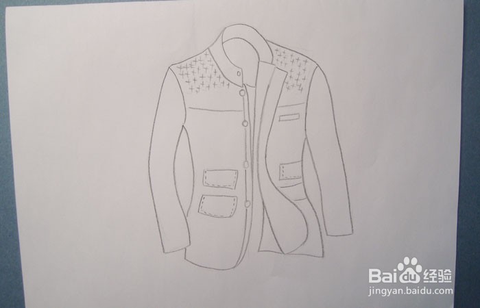 男装休闲皮衣怎么画