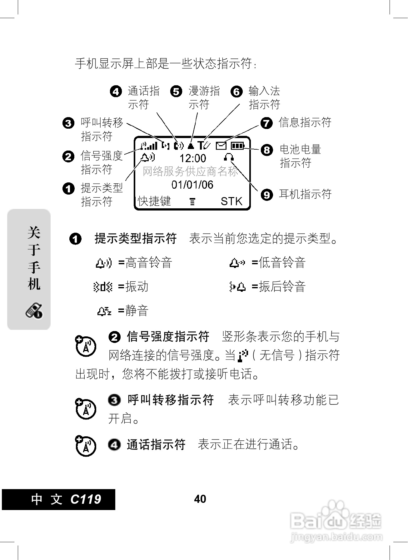 摩托罗拉C119手机使用说明书:[5]