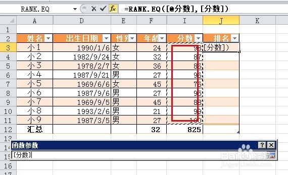 EXCEL 2010：[10]怎样用RANK.EQ函数做成绩排名