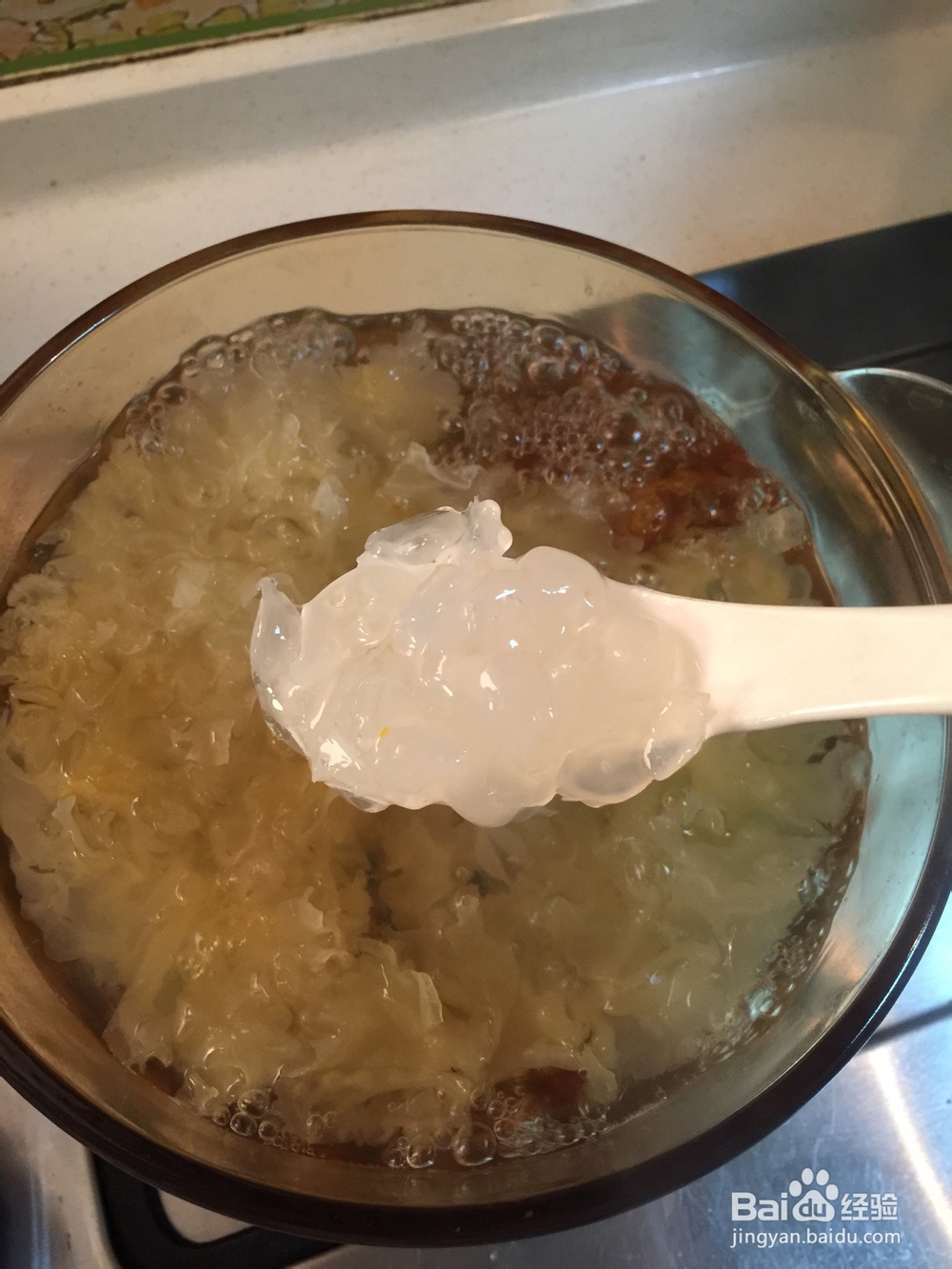 皂角米紫薯银耳羹美味教程