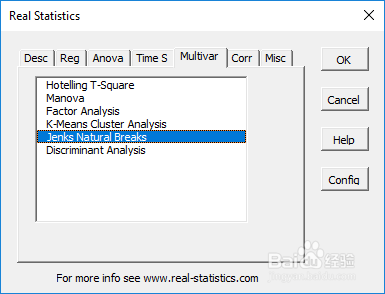 Real Statistics 用于 Natural Breaks 分类