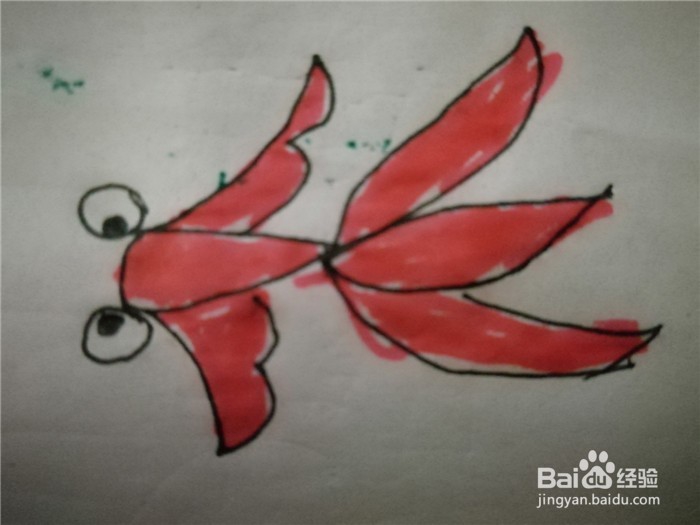 怎么样用简笔画画小金鱼