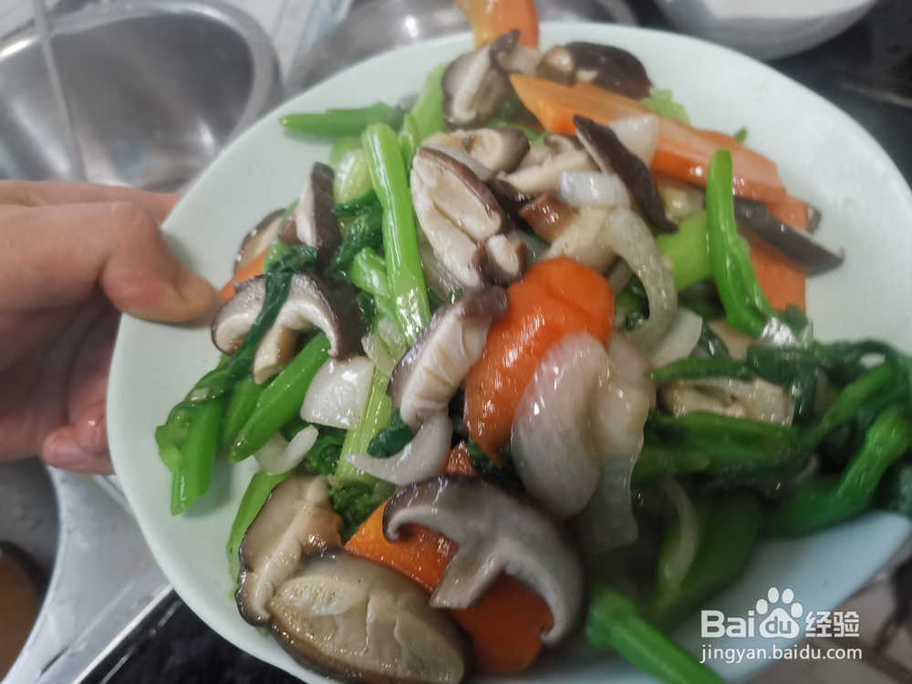 虾仁香菇炒菜薹