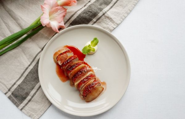 甜梨石榴烤鸭胸