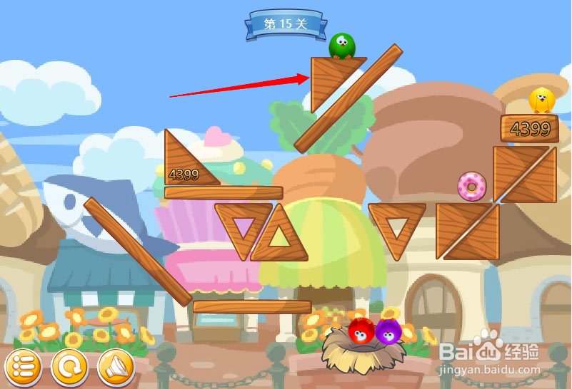 小游戏泡泡鸟历险记第15关