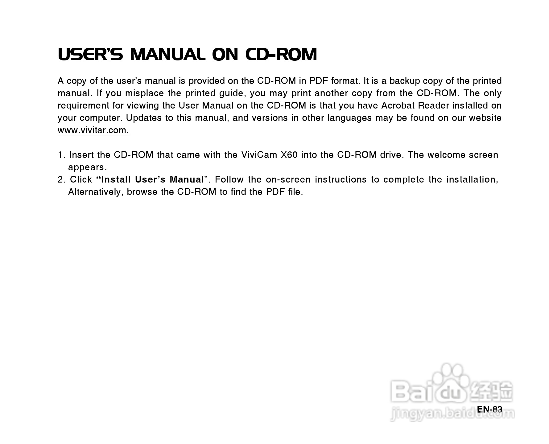 威达ViviCam X60数码相机使用说明书:[9]